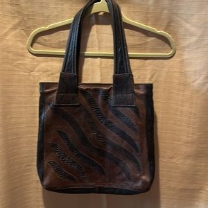 Brown and Black Tote Bag